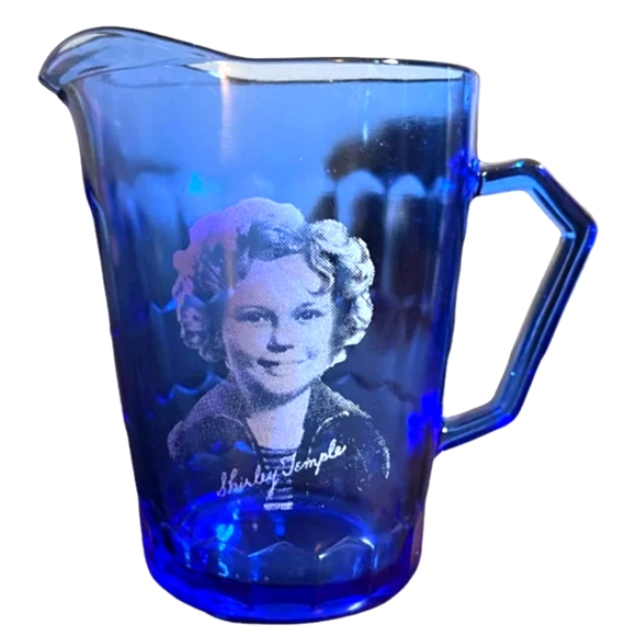 Vintage Shirley Temple Cobalt Blue mini pitcher - Picture 1 of 9